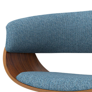 English Elm Sheldon Adjustable Swivel Bar Stool with Gas Lift and Walnut Bentwood Frame, Mid-Century Modern Design Blue B136P159602