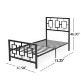 Christopher Knight Home® - Noble House - Claudia Modern Iron Twin Bed Frame, Flat Black