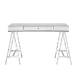 Homelegance By Top-Line Allana 1-Drawer Mirrored Chrome Sawhorse Desk Silver Mirror