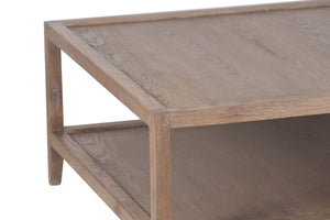 Porter Designs Lowell Solid White Oak Coffee Table With Storage, Versatile Style For Any Home Brown Wood 05-108-02-1920