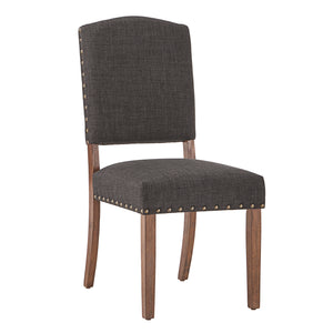 Homelegance By Top-Line Nicklaus Linen Nailhead Chairs (Set of 2) Brown Rubberwood