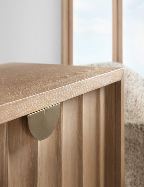 Hooker Furniture Commerce Willow Accent Cabinet With Light Oak Finish, Scalloped Doors, Soft-Close & Adjustable Shelf 7228-85144-82