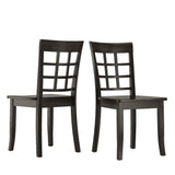 Homelegance By Top-Line Lorren Window Back Wood Dining Chairs (Set of 2) Black Rubberwood