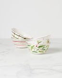 Lenox Bayberry All-Purpose Bowls, Set of 4 Red & Green, IVORY PORCELAIN 895259