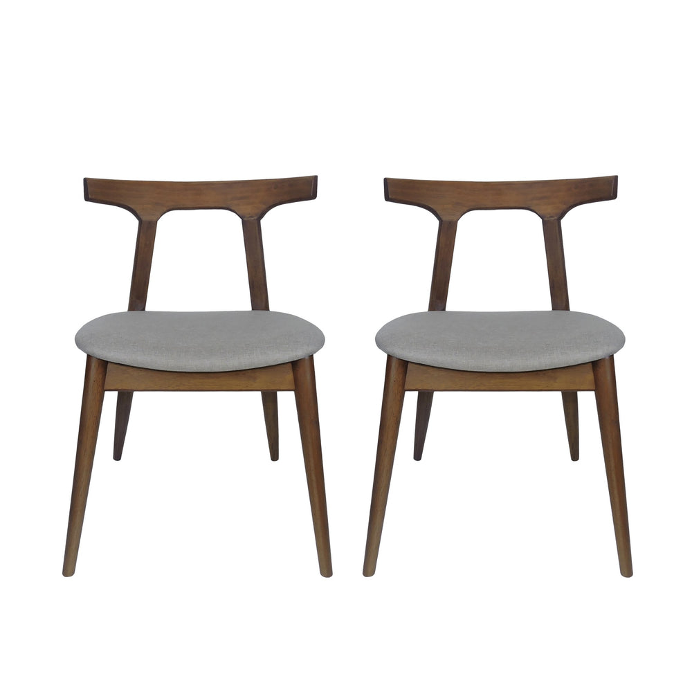 English Elm Dining Chair Set of 2 Curved Back Faux Leather Upholstered Seats for Modern Farmhouse Decor 72662.00