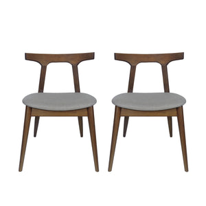 English Elm Dining Chair Set of 2 Curved Back Faux Leather Upholstered Seats for Modern Farmhouse Decor 72662.00