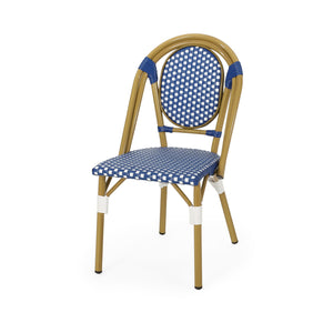 English Elm French Bistro Outdoor Chair Set of 2 Handwoven Pe Rattan Aluminum Cafe Patio Seating 69959.00