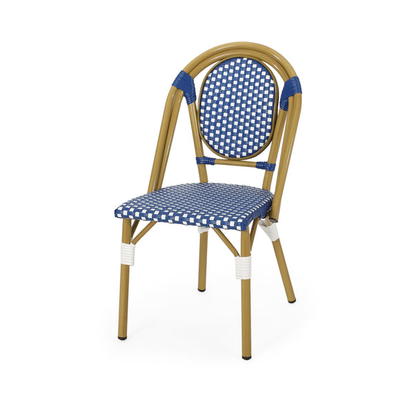 English Elm French Bistro Outdoor Chair Set of 2 Handwoven Pe Rattan Aluminum Cafe Patio Seating 69959.00
