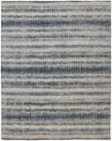 Feizy Rugs Mackay Hand Woven Viscose And Wool Low Pile Striped Rug For Luxurious Modern Home Decor Ivory,Blue Viscose,Wool Mky8824fnvy000e10