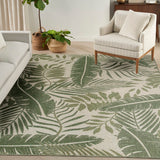 Nourison Garden Oasis GOA02 Machine Made Power-loomed Borderless Design Indoor/Outdoor Outdoor Tropical Rug Ivory Green, Ivory Green 100% Polypropylene 99446943675