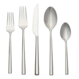 Oneida Karlek 20-Piece Stainless Steel Flatware Set, Mirror Finish, Platinum Trim