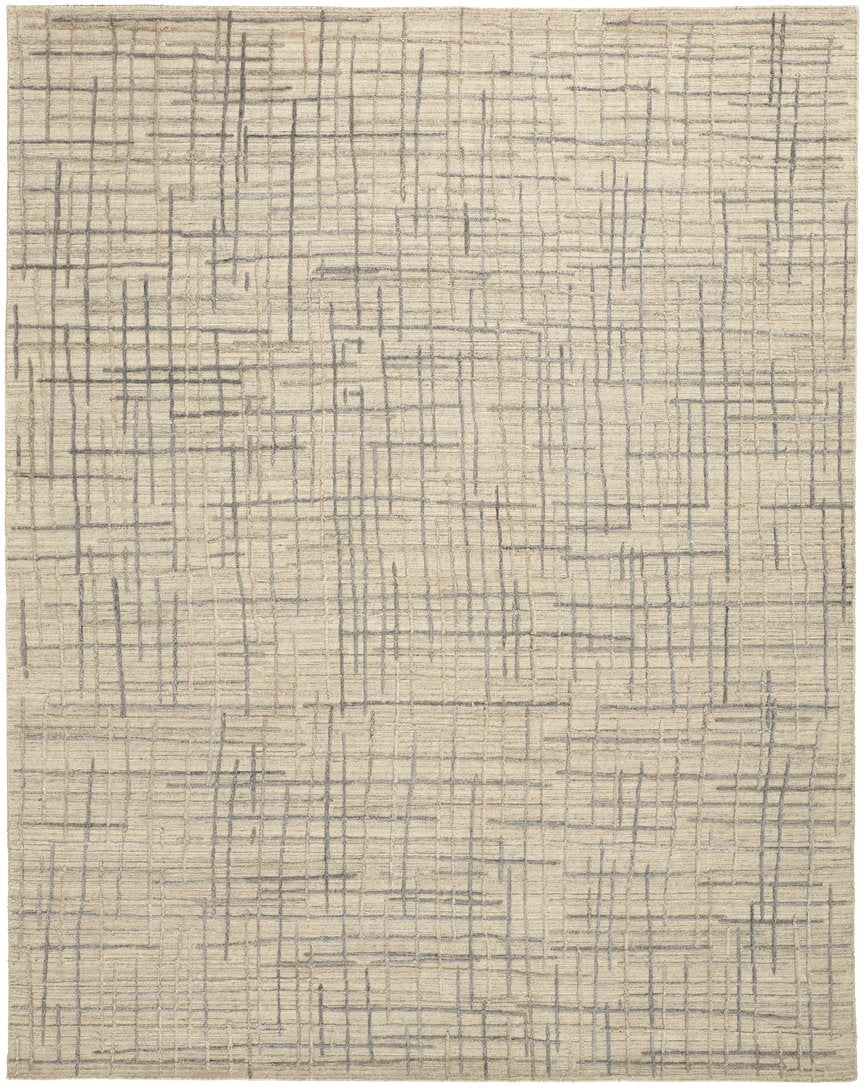 Feizy Rugs Kirkwood Hand Woven Viscose/Wool Rug With High-low Pile, Abstract Design For Elegant Home Decor Tan,Silver Viscose,Wool T08t8001bgeslvp00