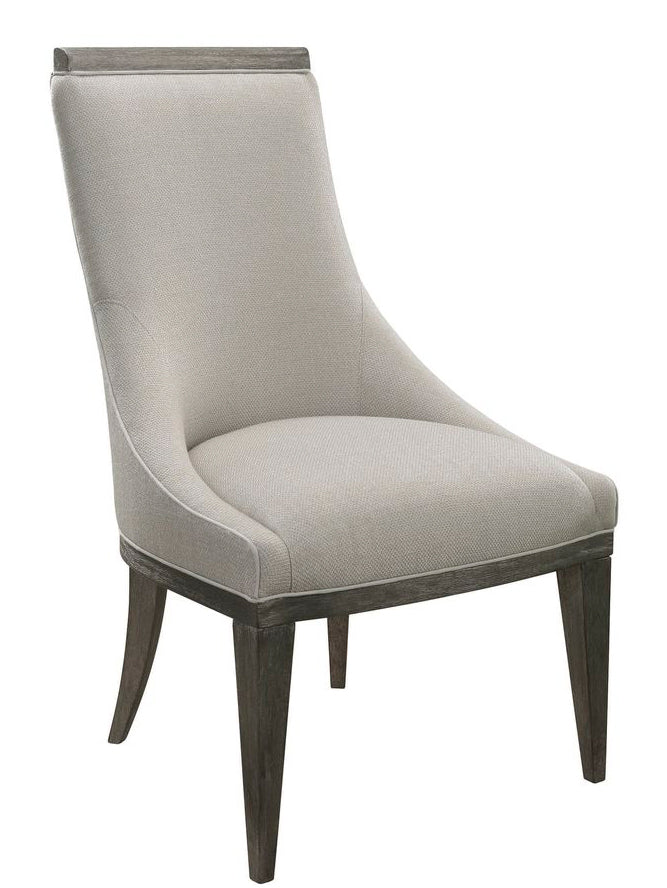 A.R.T. Furniture Geode Gem Sling Dining Chair - Contemporary Comfort With Kona Finish And Stylish Exposed Wood Details Gray, Brown Pine Solids And Flat Cut Oak Veneers 238204-2303