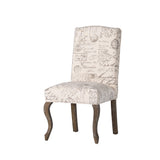 Christopher Knight Home® - Noble House - Crown Top French Script Beige Fabric Dining Chair - Set of 2