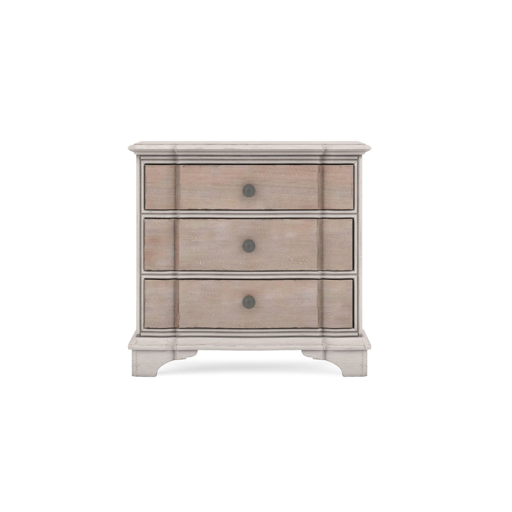 A.R.T. Furniture Alcove Nightstand With Usb Chargers - Elegant Casual Traditional Design, Ample Storage & Style! Light Brown, White Acacia Solids,Maple Veneers,Metal 321140-2801