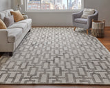 Feizy Rugs Lorrain Wool Hand Tufted Bohemian & Eclectic Rug Ivory/Taupe 9'-6" x 13'-6"