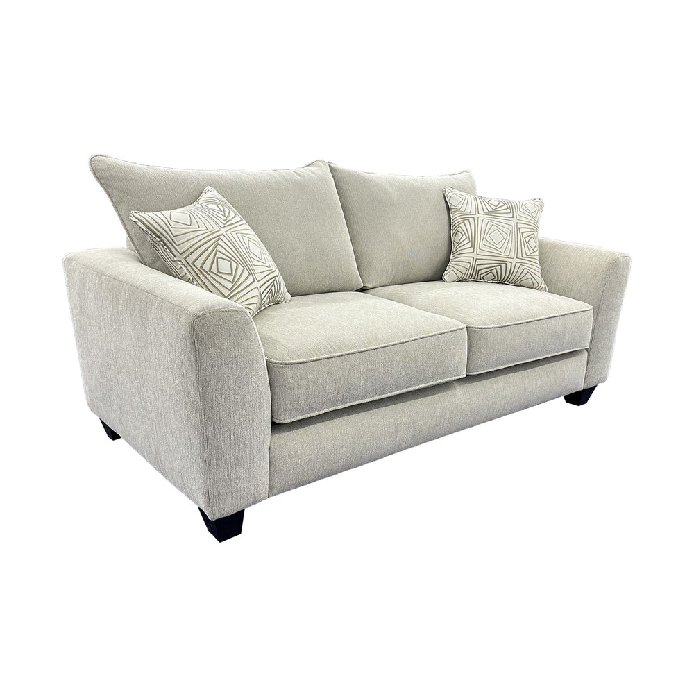 Porter Designs Porter Hawthorne Elegant Chenille Loveseat With Geometric Pillows - Cream Comfort For Your Living Room Cream Fabric 01-207-02-6841