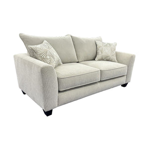 Porter Designs Porter Hawthorne Elegant Chenille Loveseat With Geometric Pillows - Cream Comfort For Your Living Room Cream Fabric 01-207-02-6841