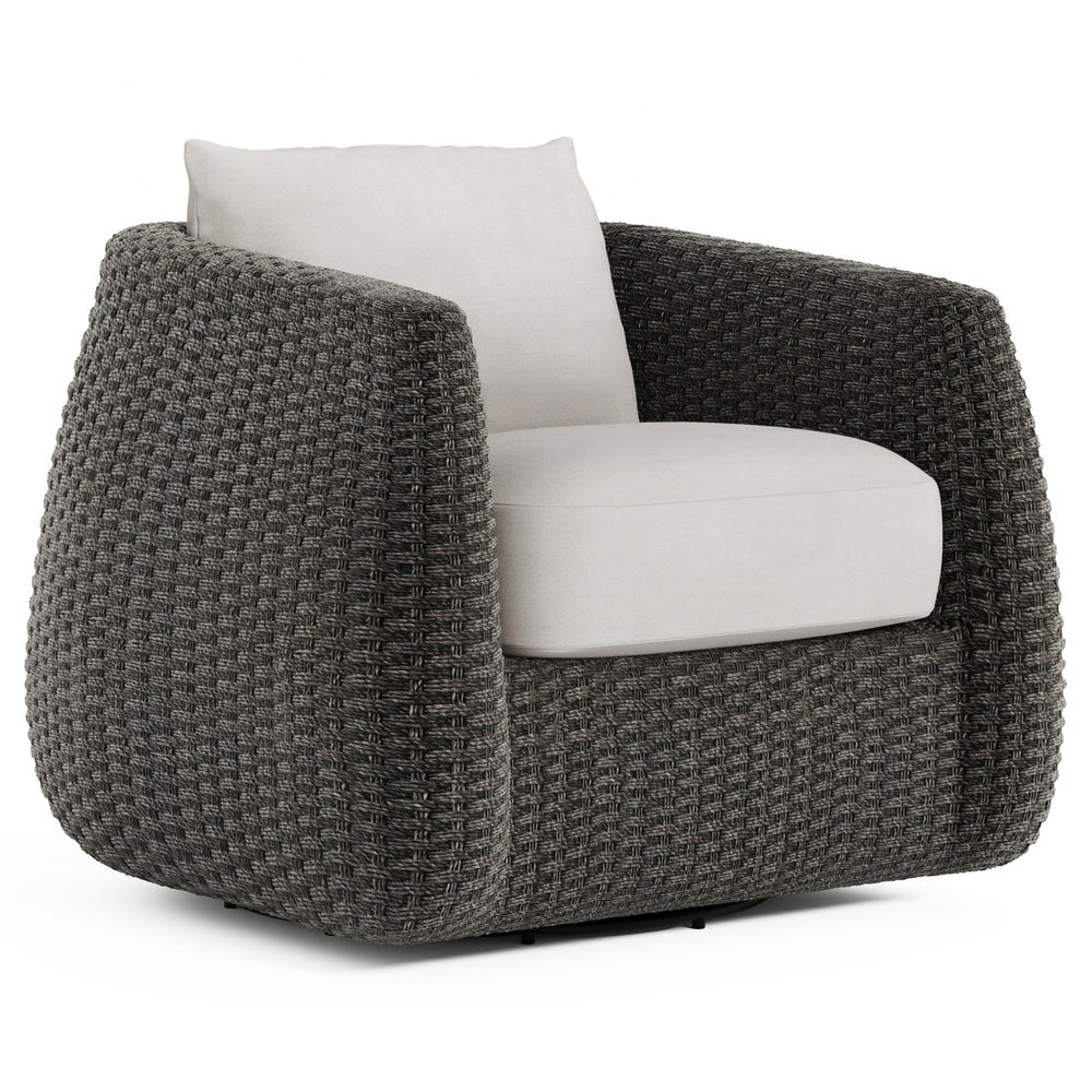 Bernhardt Bernhardt Sarene Outdoor Swivel Chair — All-Weather Woven Frame, 360° Swivel, Deep Cushions, Made-To-Order O4472SA