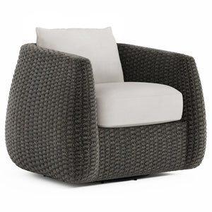 Bernhardt Bernhardt Sarene Outdoor Swivel Chair — All-Weather Woven Frame, 360° Swivel, Deep Cushions, Made-To-Order O4472SA