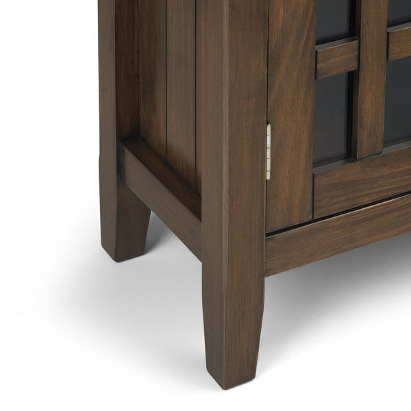 English Elm Bedford Low Storage Media Cabinet - Rustic Charm With Glass Doors & Adjustable Shelves For Versatile Use B136P158479