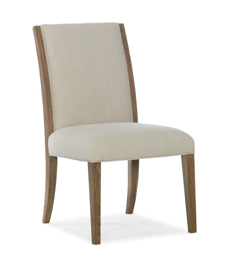 Hooker Furniture Chapman Upholstered Side Chair With Samantha Taupe Fabric, Sorrel White Oak Frame, Hand‑Distressed Details And Forged Pewter Accents 6033-75410-85
