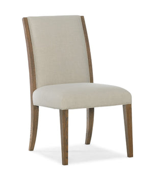 Hooker Furniture Chapman Upholstered Side Chair With Samantha Taupe Fabric, Sorrel White Oak Frame, Hand‑Distressed Details And Forged Pewter Accents 6033-75410-85