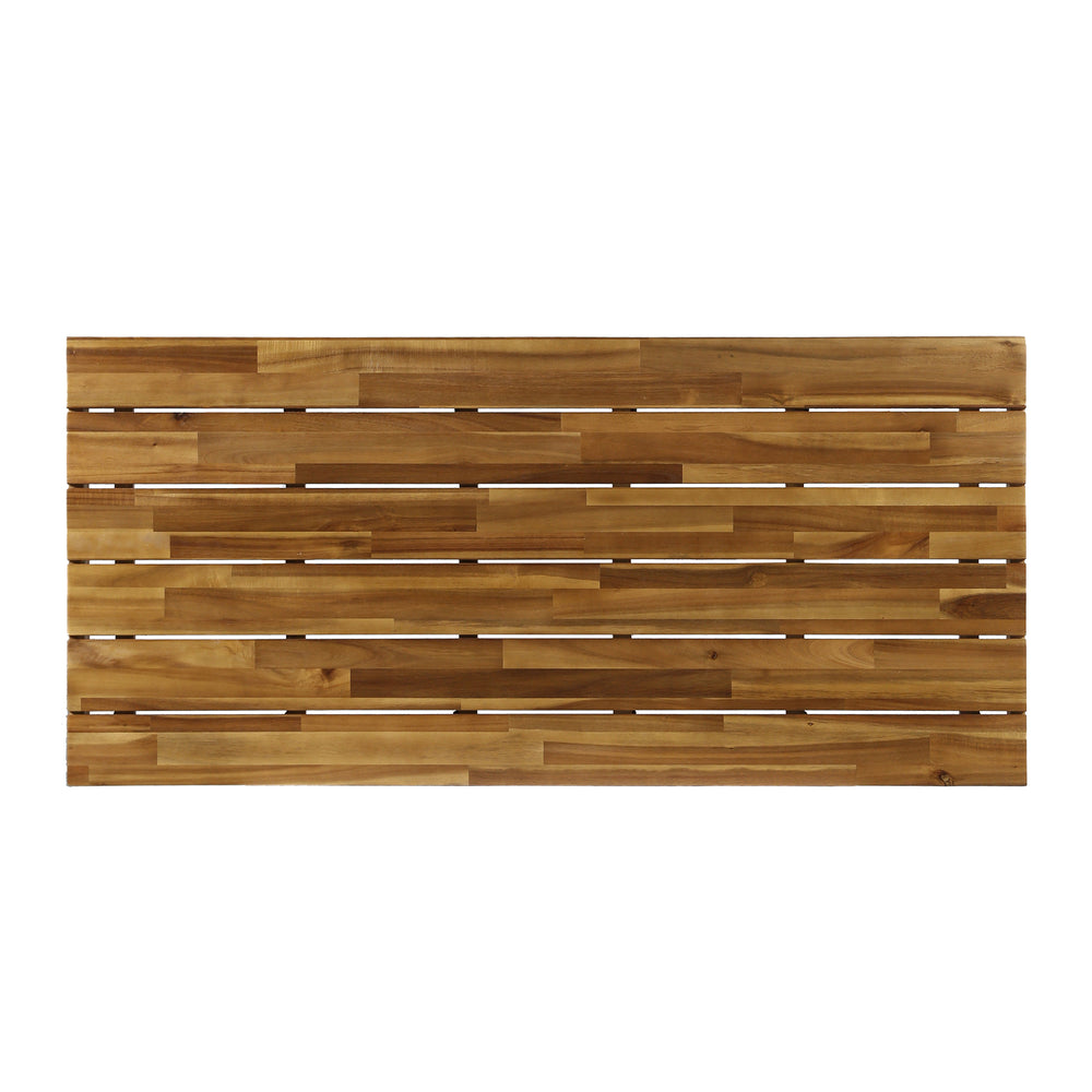 English Elm Christopher Knight Home® - CANOGA Teak Acacia Coffee Table with Rustic Metal Legs, 50" Wide Durable Accent Table, No Assembly Required 62256.00TFNH