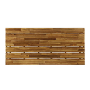 English Elm Christopher Knight Home® - CANOGA Teak Acacia Coffee Table with Rustic Metal Legs, 50" Wide Durable Accent Table, No Assembly Required 62256.00TFNH