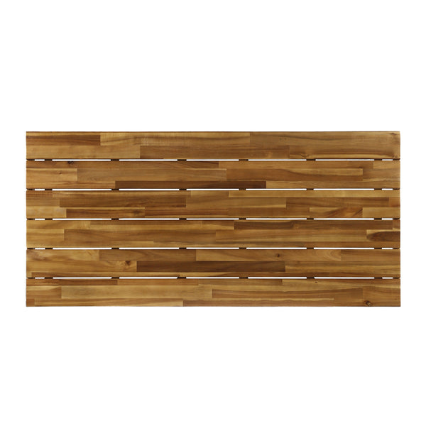 English Elm Christopher Knight Home® - CANOGA Teak Acacia Coffee Table with Rustic Metal Legs, 50" Wide Durable Accent Table, No Assembly Required 62256.00TFNH