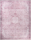 Nourison Washables NWB15 Machine Made Power-loomed Narrow Border Indoor Only Vintage  Rug Pink, Pink Front Base, 85% Polyester,9% Cotton,6% Other Fibers 99446994394