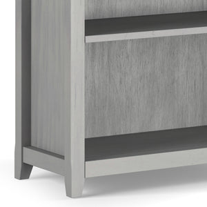 English Elm Amherst 30-Inch Solid Wood 5-Shelf Bookcase In Hand-Finished Fog Grey – Versatile Storage Solution B136P158328