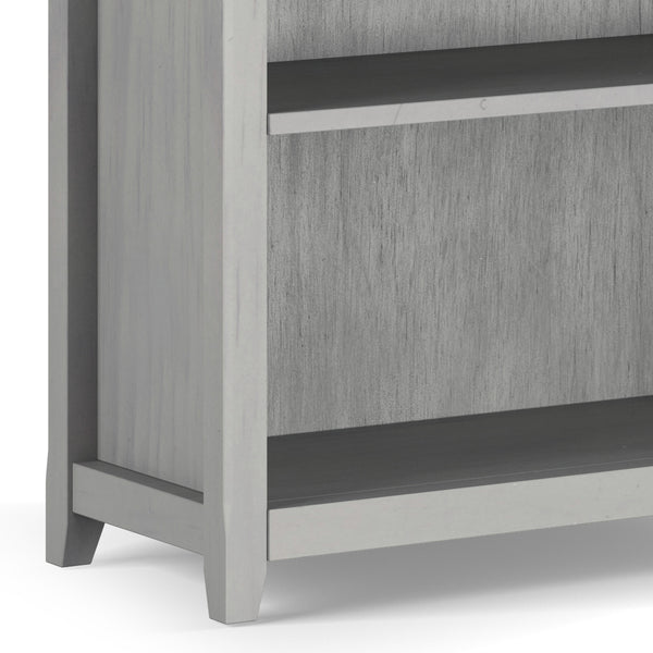 English Elm Amherst 30-Inch Solid Wood 5-Shelf Bookcase In Hand-Finished Fog Grey – Versatile Storage Solution B136P158328