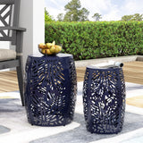 Christopher Knight Home® - Noble House - Satterlee Outdoor Metal Side Tables - Set of 2