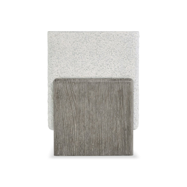 Bernhardt Bernhardt Monolith Accent Table With Faux Stone Millstone Top And Wire‑Brushed Puma Oak Curved Base (22") 343110