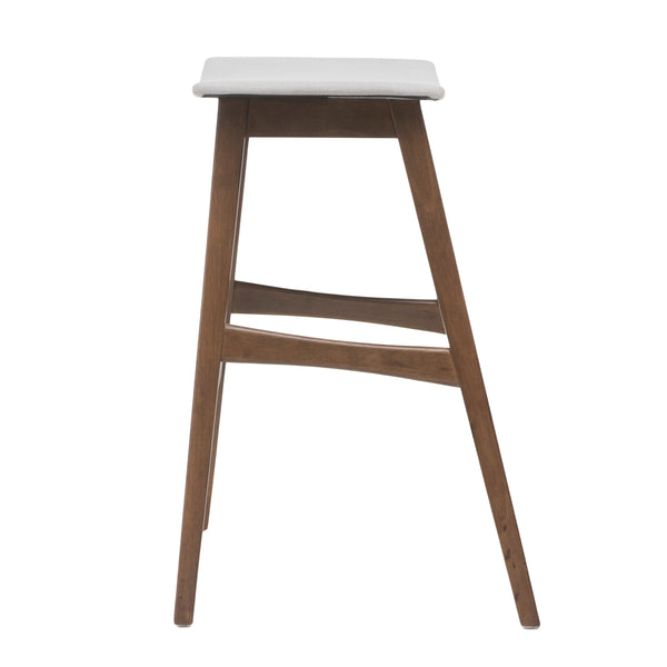 English Elm Christopher Knight Home® - Bar Stool Set Of 2 - Mid-Century Modern Light Beige Fabric With Walnut Legs For Kitchen & Home Bar 58922.00WNT