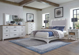 Parker House Americana Modern Bedroom King Platform Bed Cotton Poplar Solid, Birch Veneers BAME#1166-3-COT