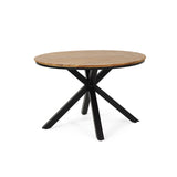 Christopher Knight Home® - Noble House - Soto Outdoor Acacia Wood Circular Dining Table, Teak and Black