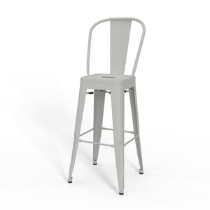 English Elm Fletcher - Set Of 2 Modern White Metal Bar Stools With Ergonomic Design, Perfect For Any Space B136P158663