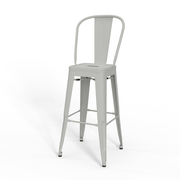 English Elm Fletcher - Set Of 2 Modern White Metal Bar Stools With Ergonomic Design, Perfect For Any Space B136P158663