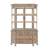 Higgins Street Curio China Cabinet Brown with Woodland Stone Finish P349-DR-K4 Pulaski Furniture