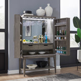 Scott Living Home Griffith Bar Cabinet Gray with Light Wood Finish P367DJ500 Pulaski Furniture