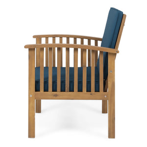 English Elm Casa Acacia Slatted Outdoor Club Chairs Set of 2 with Gray Finish Coastal Patio Seating 63513.00DT