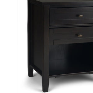 English Elm Warm Shaker Solid Wood Nightstand With Drawers & Open Shelf - Hickory Brown, Stylish & Versatile! B136P159738-GIGA