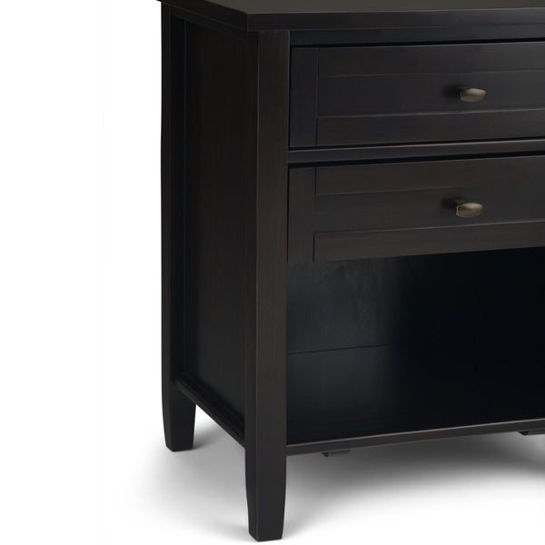 English Elm Warm Shaker Solid Wood Nightstand With Drawers & Open Shelf - Hickory Brown, Stylish & Versatile! B136P159738-GIGA