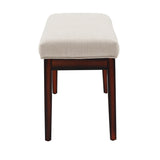 Homelegance By Top-Line Harmonn Upholstered Espresso Finish Bench Brown Linen