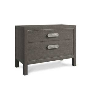 Bernhardt Bernhardt Prado Nightstand With Rustic-Modern Ash & Oak Veneer, Soft-Close Drawers And Usb Charging Porcini; Bright Graphite 38"W x 18"D x 28"H 324232B