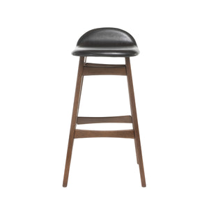 English Elm Christopher Knight Home® - BAR STOOL Stylish Fabric Seat with Small Backrest and Wood Finish, Supportive Comfort for Home Bar Dark Brown 58919.00DBN