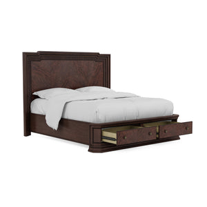 A.R.T. Furniture Revival King Storage Bed - Traditional Napa Mahogany With Elegant Headboard & Two Convenient Drawers Brown Rubberwood Solids,Quarter Mahogany Veneer,Resin,Metal 328136-1730