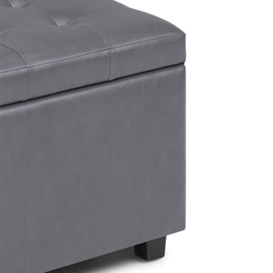 English Elm Cosmopolitan Storage Ottoman In Stone Grey - Stylish, Versatile Seating & Hidden Storage Solution B136P159772